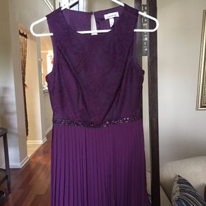 Deep Purple Pleated Dress